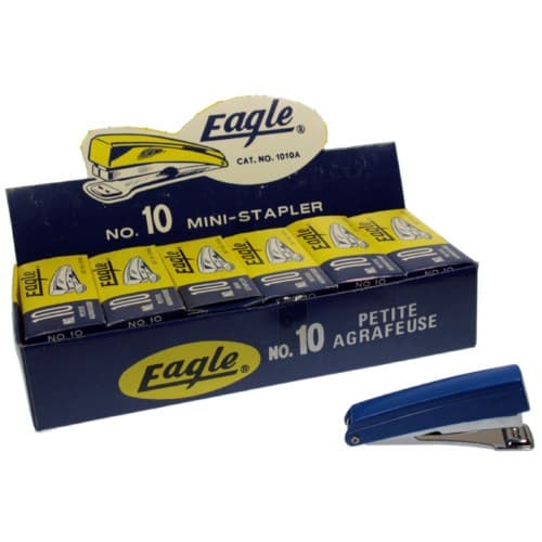 Grapadora Pequeña Eagle en 3 colores surtidos. Pack de 24 Piezas