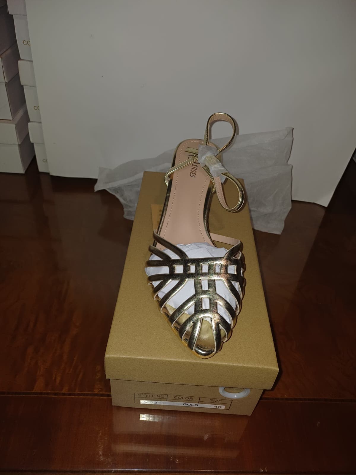 Lote de 11 pares de calzado de mujer R-22 nuevos – color GOLD – tallas 36 a 40